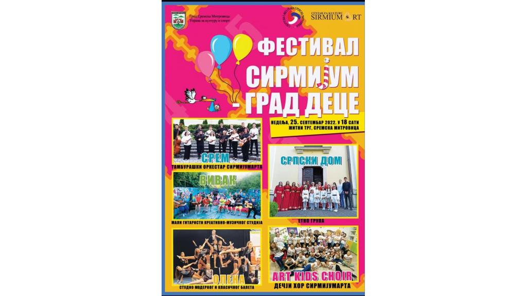 Festival “Sirmijum grad dece” u nedelju na žitnom trgu