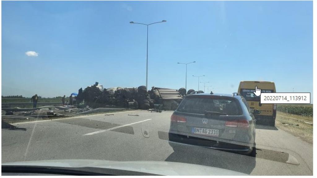 Saobraćajna nezgoda na  auto-putu Beograd-Novi Sad