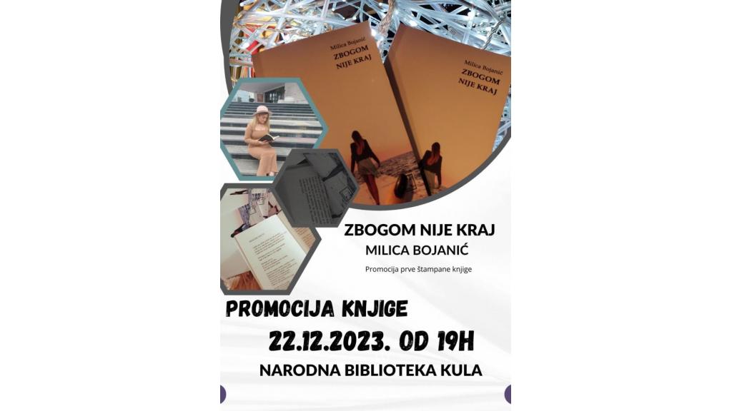 Promocija nove knjige Milice Bojanić u petak u Kuli