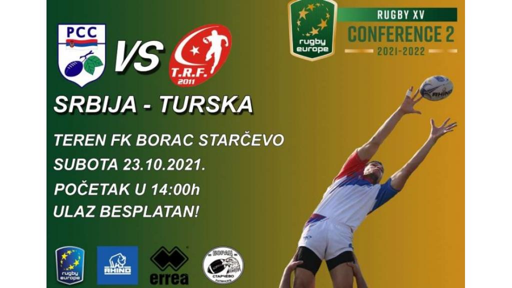 Ragbi utakmica reprezentacija Turske i Srbije 23. oktobra u Starčevu