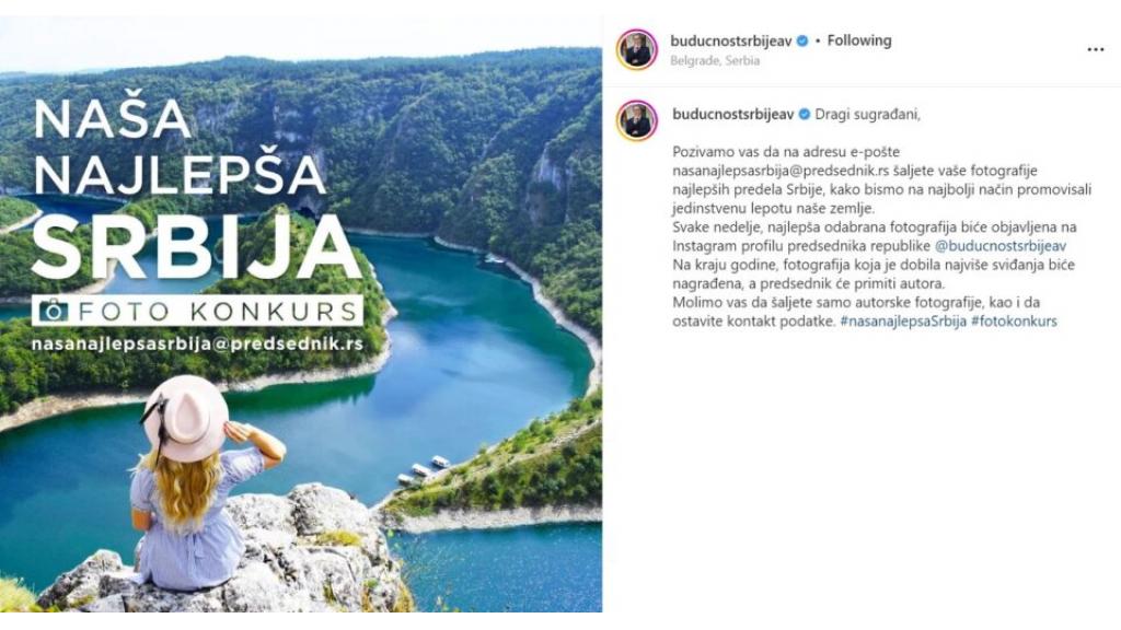 Predsednik Vučić objavio Konkurs “Naša najlepša Srbija”