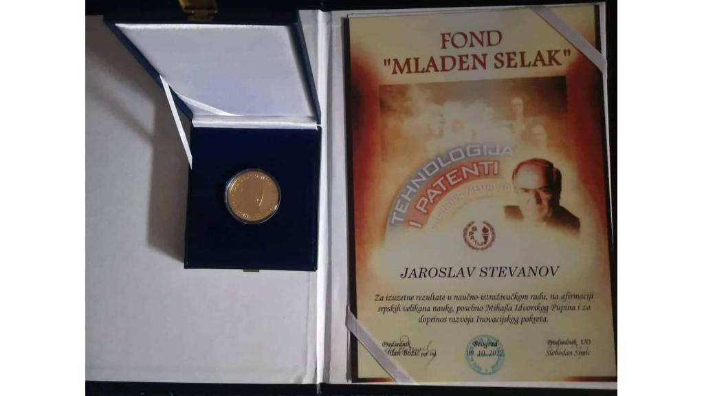 „Pupinova medalja“ za Jaroslava Stevanova