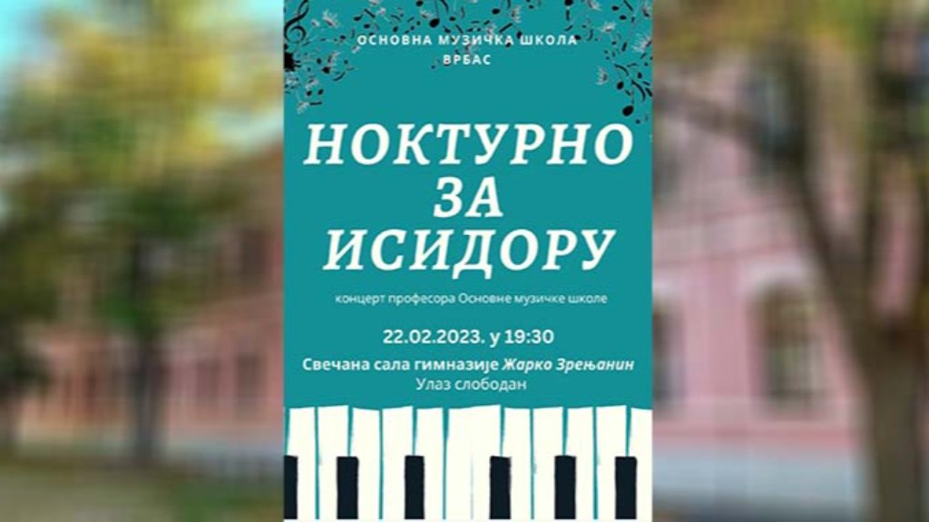 Koncert profesora Osnovne muzičke škole Vrbas 22. februara 