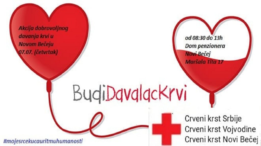 NAJAVA: Sutra akcija prikupljanja krvi u Novom Bečeju
