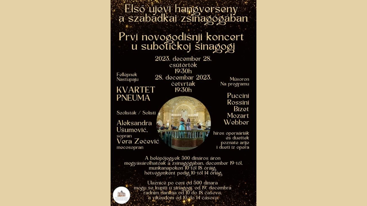 Počinje prodaja ulaznica za Prvi novogodišnji koncert u Sinagogi