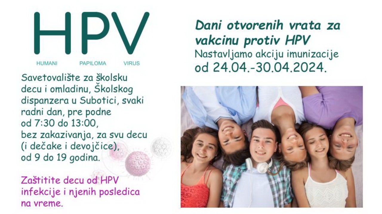 Dani otvorenih vrata za vakcinu protiv HPV