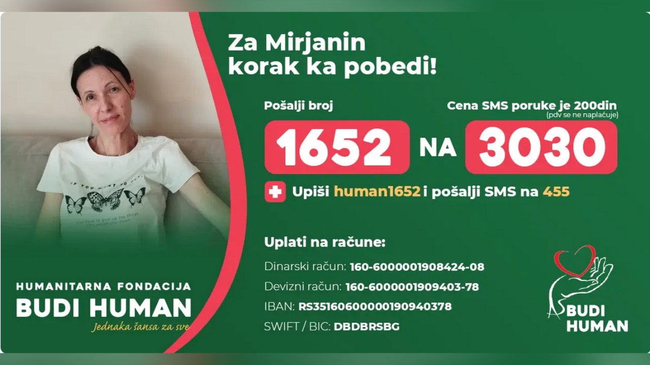 Pomozimo našoj sugrađanki Mirjani da ode na lečenje u Rusiju