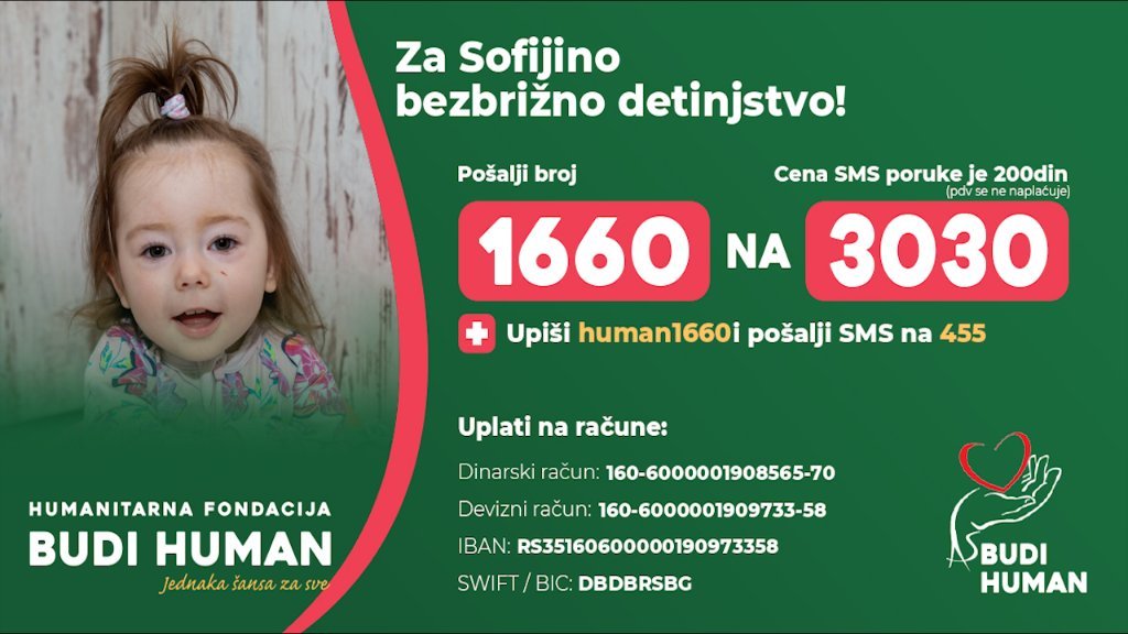 Pomozimo maloj sugrađanki Sofiji Pranić 