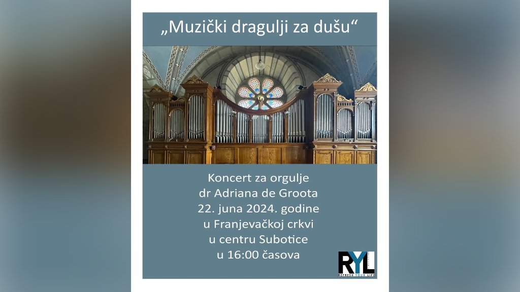 „Muzički dragulji za dušu” – koncert za orgulje u Franjevačkoj crkvi