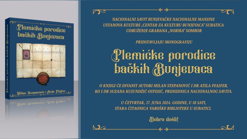 Predstavljanje monografije „Plemićke porodice bačkih Bunjevaca”